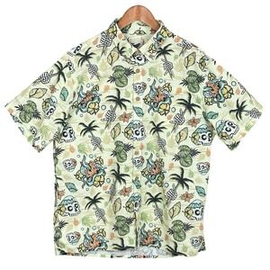 Yiume Tropical Wilderness Skull Loinda Flow Shirt Mens M Tropical Hawaiian Surf